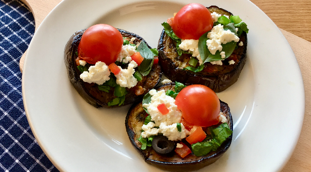 Eggplant Slices with Vegetables
