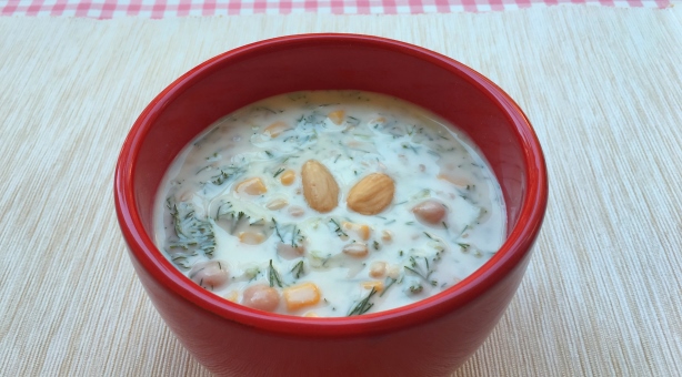 Chilled Yoghurt Soup with Corn